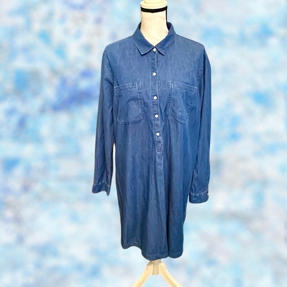 EUC! OLD NAVY DEMIN SHIRT DRESS - Picture 3 of 8